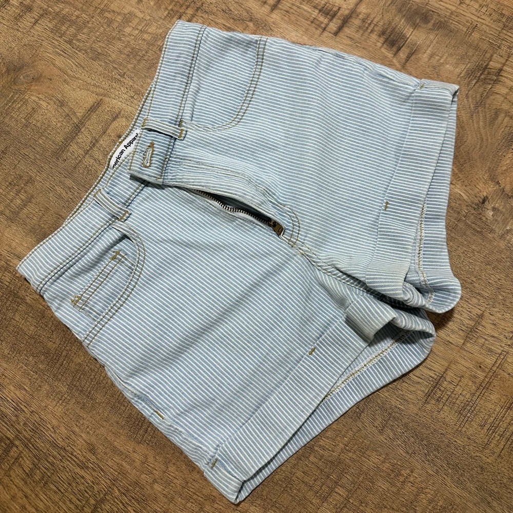 American Apparel Striped Blue Shorts
